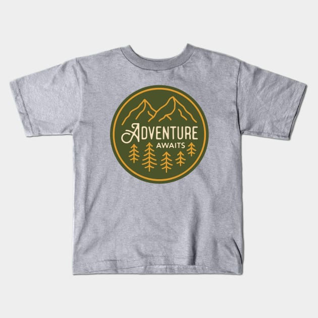 Adventure Awaits Kids T-Shirt by Mark Studio